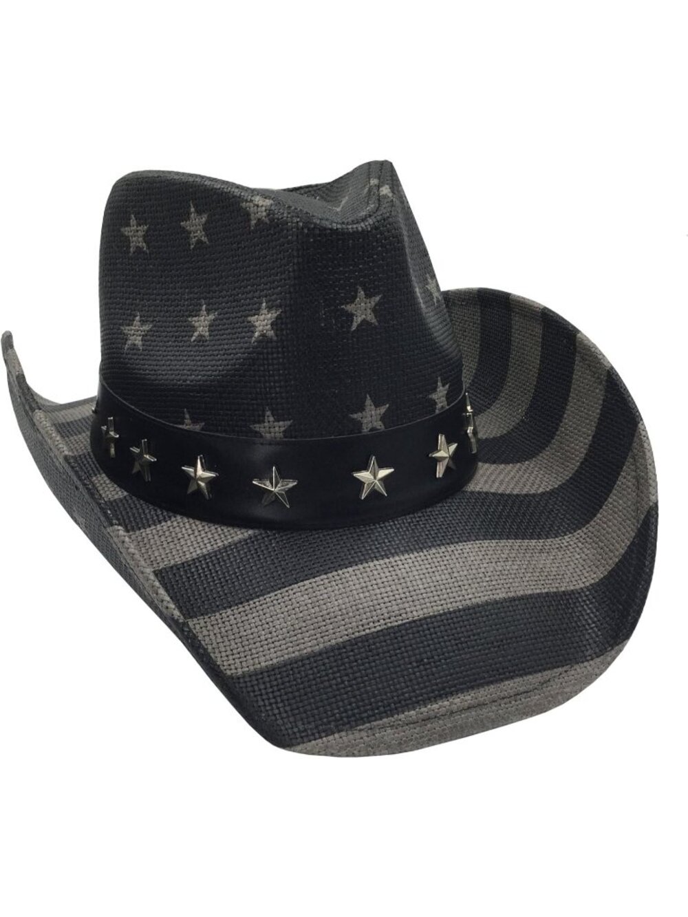Men's Black Gray Pull-On Style Classic Straw Western Cowgirl Cowboy Hat